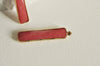 EP Pendentif rectangle jade rouge facettes doré,pendentif jade, pendentif pierre,jade naturel, jade teinté rouge,46.5mm-G1660