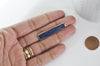 EP Pendentif rectangle lapis lazuli facettes doré,pendentif lapis lazuli, pendentif pierre, création collier,lapis lazuli naturel,46.5mm-G1404