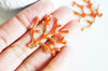 EP Pendentifs doré corail émail orange,pendentif coquillage, laiton doré, pendentif corail,création bijoux,35mm, x1-G1569