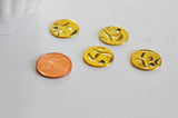 EP Pendentifs médailles rondes doré, fournitures créatives, apprêt doré, sans nickel,médaille dorée, médaille ronde,19mm, x 5