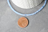 EP Perle abacus jade bleu clair, jade naturel,perle facette,4x2mm,fil de 36 cm G3909