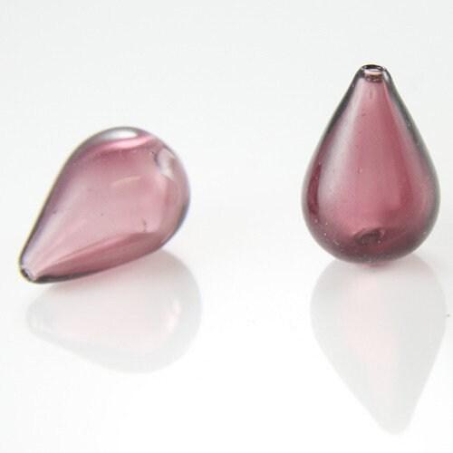 EP Perle bulle goutte Prune verre soufflé à la bouche