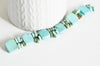 EP Perle carrée en turquoise naturelle 12x4mm, le fil-G1119