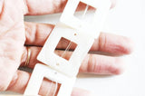 EP-Perle carrée nacre blanche naturelle, perle nacre carré,nacre naturelle coquillage blanc,création bijoux, 34mm,x 2-G935