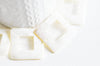 EP-Perle carrée nacre blanche naturelle, perle nacre carré,nacre naturelle coquillage blanc,création bijoux, 34mm,x 2-G935