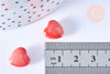 EP Perle coeur porcelaine rouge, perle céramique, fabrication bijoux amour et amitié, 12mm, x5 G3494