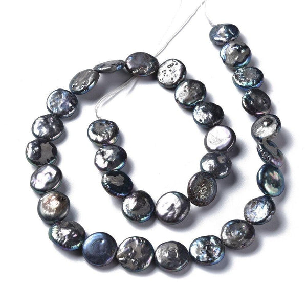 EP Perle eau douce ronde keshi naturelle noire 9-23mm x1 fil de 25-30 perles G6185