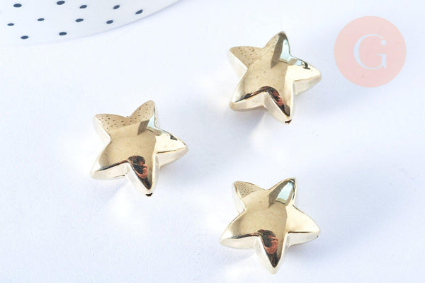 EP- Perle étoile plastique doré 18mm , perle plastique doré création bijoux,x 10 perles G6400