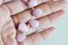 EP Perle goutte jadeite rose facetté,jadeite naturel,perle jadeite,perle pierre,pierre précieuse, 15mm,x5 G3806