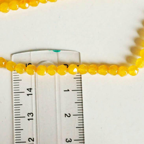 EP Perle jade jaune vif,perle jade,pierre naturellel,perle pierre, facette,jade,4mm,fil de 37cm, x1 G7460