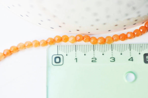 EP Perle jade orange clair, fourniture créative, perle jade,pierre naturelle,jade naturel,perle pierre,perle facette,4mm,fil de 84 perles G5011