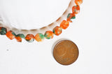 EP Perle jade orange facettes 8mm, x1 fil 45 perles (G3043)