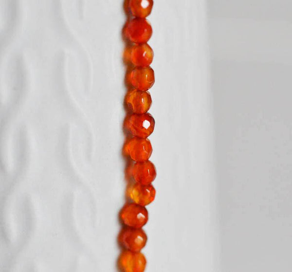 EP Perle jade orange foncé, perle jade,pierre naturelle,jade naturel,perle pierre,perle facette,4mm,fil de 84 perles- G5195