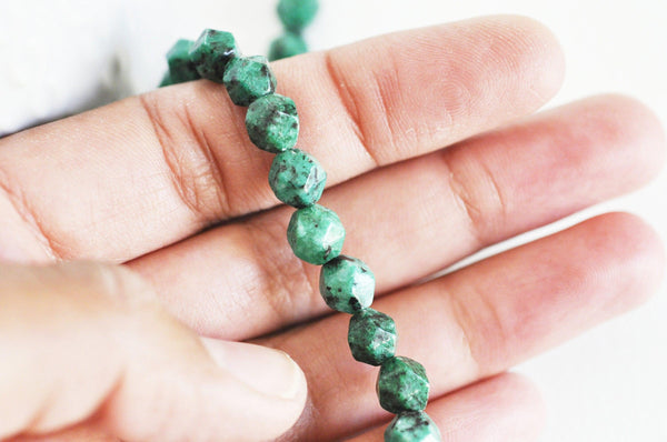 EP Perle jaspe sésame kiwi vert naturel, x1 fil 45.8mm G3808