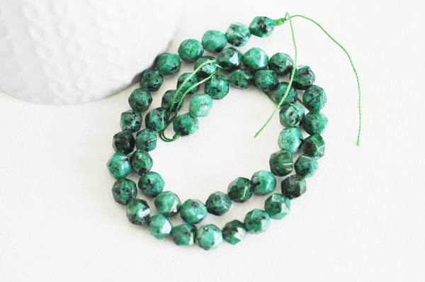 EP Perle jaspe sésame kiwi vert naturel, x1 fil 45.8mm G3808