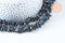 EP-Perle keshi naturelle noire 4-13mm, x1 fil de 90 perles (G6175)