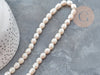 EP Perle naturelle blanche ovale eau douce 8-14mm, perle de culture percée , le fil de 35 cm, x1 G1937