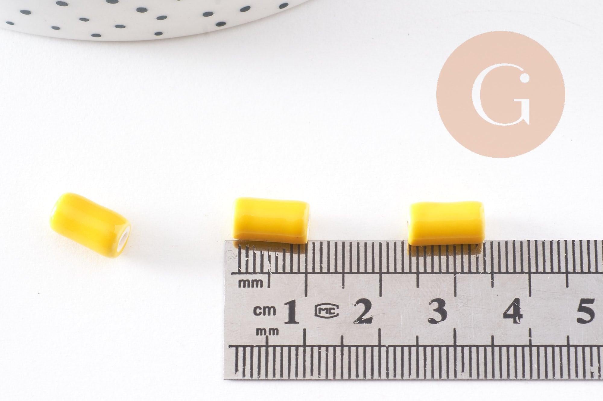 EP-Perle porcelaine jaune vif 10mm, x5 G3197