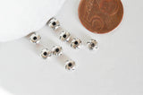 EP Perle ronde intercalaire argent gravé, perles argent,création bijoux,rondelles, perles intercalaires,x 10,5.5mm,G2543
