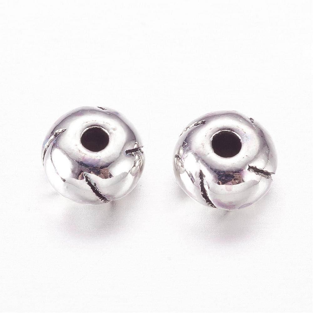 EP Perle ronde intercalaire argent gravé, perles argent,création bijoux,rondelles, perles intercalaires,x 10,5.5mm,G2543