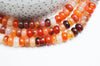 EP Perle rondelle cornaline orange naturelle,Pendentif bijoux, création bijou pierre naturelle,10mm, le fil de 60 perles G4431