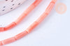 EP Perle tube bambou de mer rose, perle imitation corail pour fabrication bijoux en bambou de mer naturel, fil de 40cm G6591