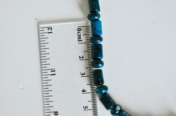 EP Perle tube en turquoise naturelle verte 6x3-9mm,le fil de 50 perles- G1221