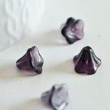 EP Perles fleur violette, fourniture créative, perles verre tchèque, perles fleur, verre violet, creation bijou, lot 20 perles,11mm-G885