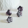 EP Perles fleur violette, fourniture créative, perles verre tchèque, perles fleur, verre violet, creation bijou, lot 20 perles,11mm-G885