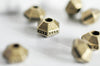 Perles hexagone bronze intercalaires 10mm, x10 (G0824)