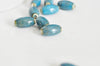 EP Perles ovales porcelaine bleue,perles céramique, porcelaine émaillée,perle ovales, création bijoux, 1.6cm, x5 G1948