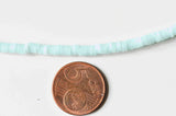 EP -Perles polymère bleu turquoise clair heishi 4mm,fabrication bijoux, Perles plastique, perle heishi disque, 4mm,le fil de 320 perles G4208