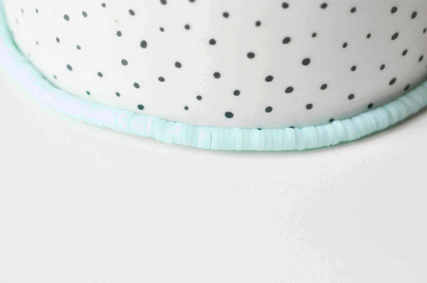 EP -Perles polymère bleu turquoise clair heishi 4mm,fabrication bijoux, Perles plastique, perle heishi disque, 4mm,le fil de 320 perles G4208