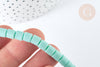 EP-Perles polymère tube Turquoise 6.5x6 mm, fabrication bijoux heishi plastique,le fil de 40cm G7198