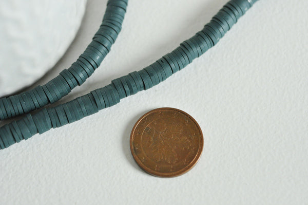 EP Perles polymère vert foncé heishi 6mm,le fil de 320 perles-G1567