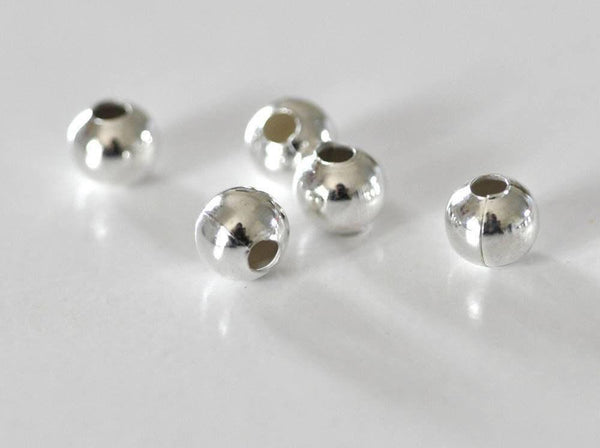 EP -Perles rondes argent intercalaires, fabrication collier,perle argentées, apprêts argent, 10mm, creation bijoux,les 10,G0180