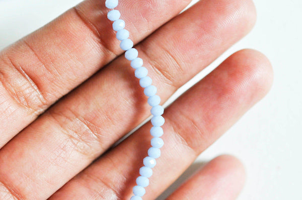 EP Perles toupies cristal bleu lavande, x1 fil de 135, 3x2mm G3607