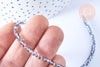 EP-Perles toupies cristal gris transparent irisé violet 3.5x2.5mm, perles bijoux, perle cristal,Perle verre facette, fil 25.4cm G6756