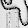 EP Perles verre noir, Perles verre, perle forme ovale, fourniture créative, grain de riz, verre noir, création bijoux, fil de 70-G564