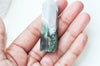 EP Pointe agate mousse verte naturelle roulée, agate mousse naturelle, pierre semi-precieuse, séance lithothérapie, la pièce G5024