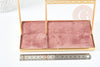 EP Présentoir à bijoux laiton doré velours vieux rose, présentoir pour rangement de bijoux, x1 G9136