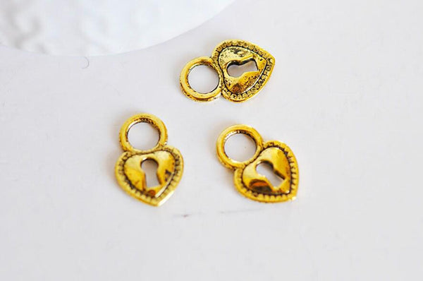 EP RUPTURE Pendentif coeur laiton doré , pendentif sans nickel,creation bijoux,coeur doré, pendentif laiton doré,17mm,x 5-G949