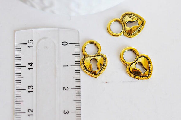 EP RUPTURE Pendentif coeur laiton doré , pendentif sans nickel,creation bijoux,coeur doré, pendentif laiton doré,17mm,x 5-G949