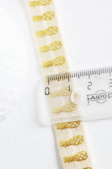 EP -Ruban élastique écru or ananas EFJF, fabrication bijoux,bracelet EVJF,ruban mariage,fourniture créative, scrapbooking,16mm,1 mètre-G1585