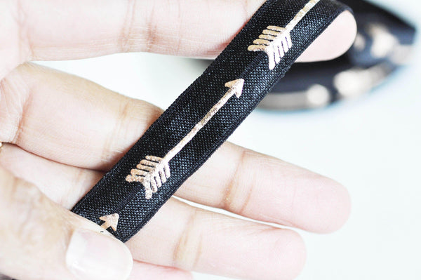 EP Ruban élastique flèche cuivré EFJF, fabrication bijoux, bracelet EVJF,ruban mariage,fourniture créative,scrapbooking,16mm,1 mètre-G1573