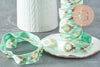 EP-Ruban élastique motif Aztèque vert or EFJF, fabrication bijoux,bracelet EVJF,ruban mariage,scrapbooking,16mm,1 mètre-G1850