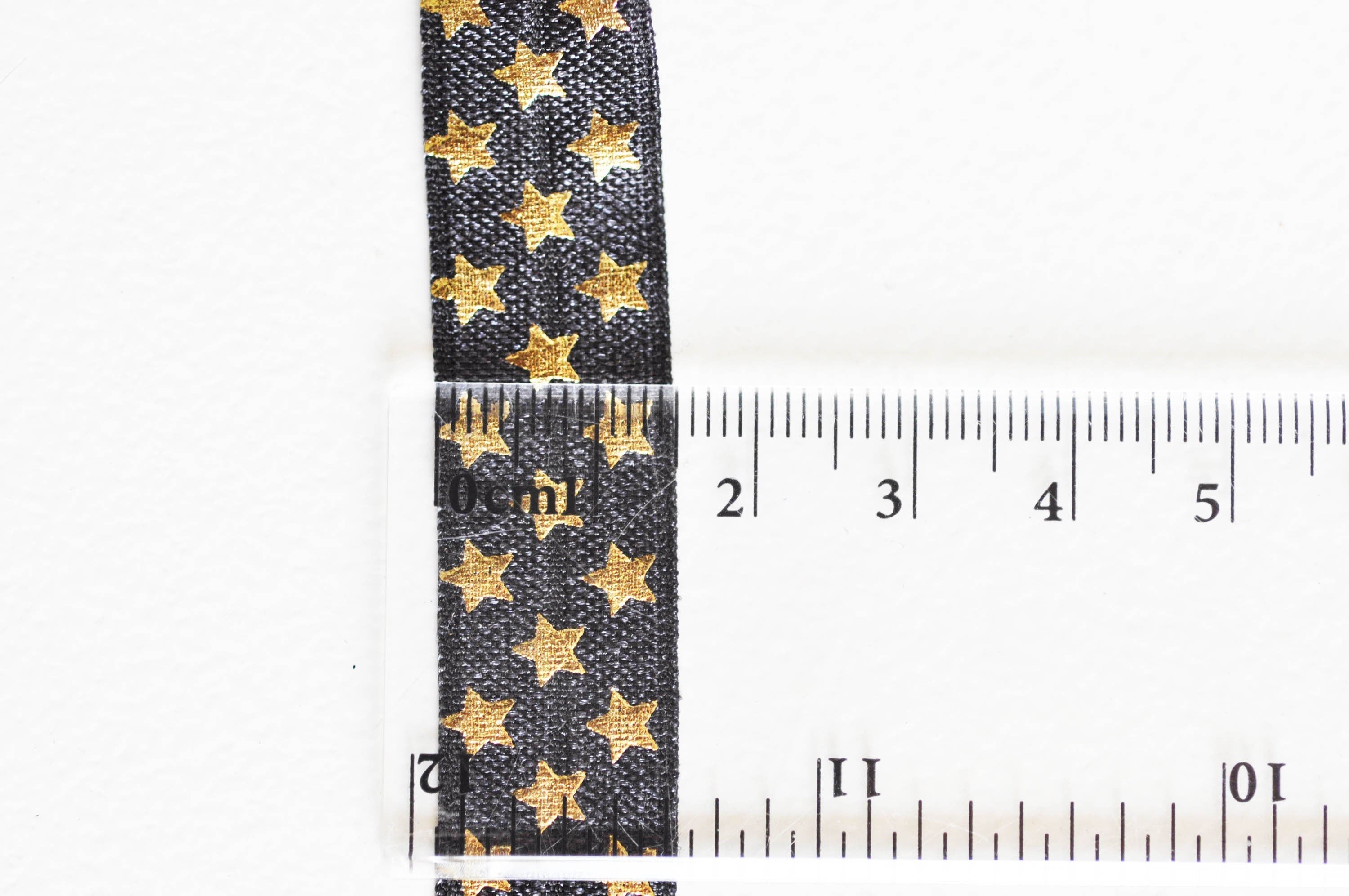 EP Ruban élastique noir et or étoiles, bracelet EVJF,16mm,1 mètre x1 G1758