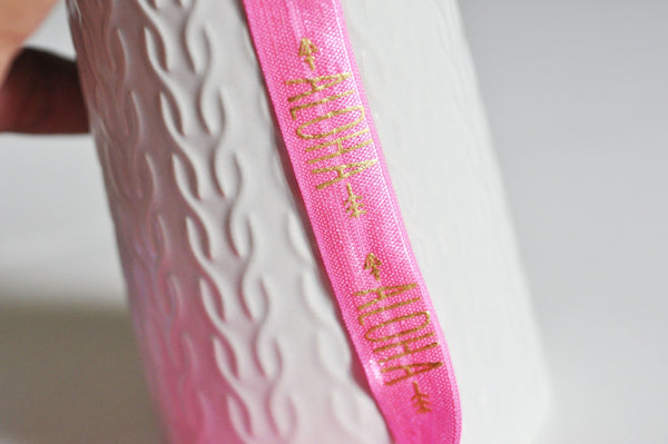 EP Ruban élastique rose or ALOHA EFJF, fabrication bijoux,bracelet EVJF,ruban mariage,scrapbooking,16mm, longueur 1 mètre-G874