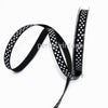 EP -Ruban gros grain polka noir, fabrication bijoux, ruban pois blancs,ruban mariage,fourniture créative, largeur 1cm, longueur 1 mètre-G0784