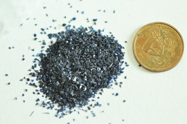 EP Sable pierre chips quartz bleu foncé 0.3-2mm non percé, x20gr (G5162)
